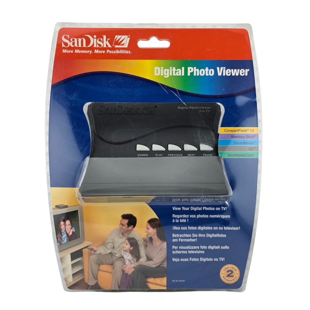 SanDisk‎ Digital Photo Viewer TV Adapter Multi-Card Slot Remote NEW Tech JPEG